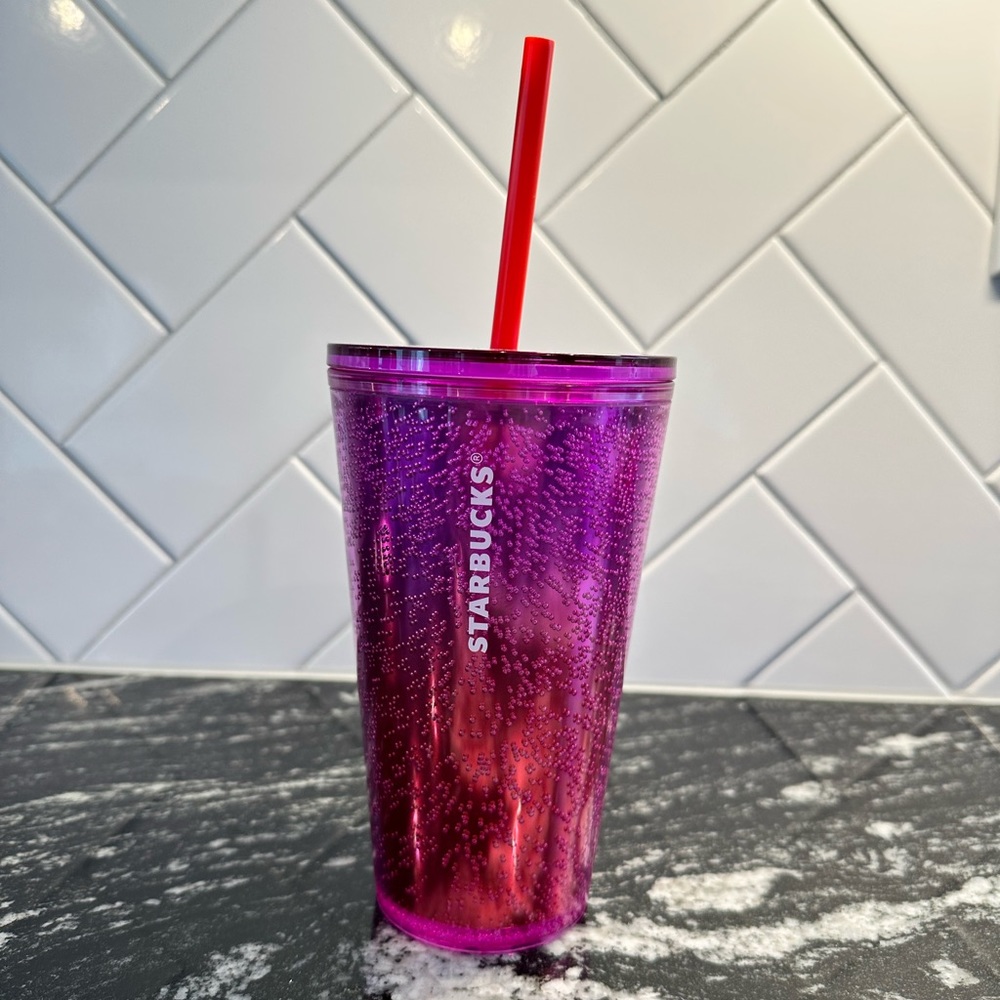 Starbucks Red and Purple Ombré Bubble Grande Tumbler